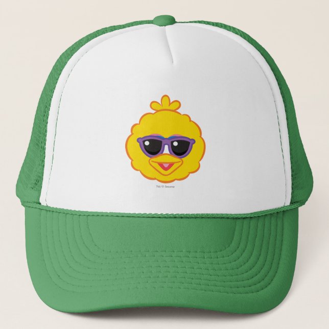 Casquette Grand Oiseau souriant visage avec lunettes de sole (Devant)