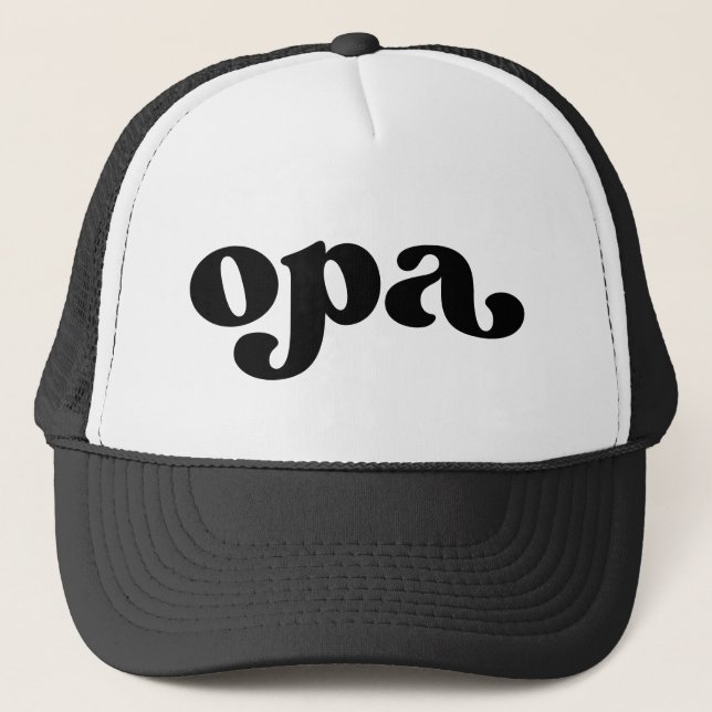 Casquette Grand-père noir et blanc rétro Opa allemand (Devant)