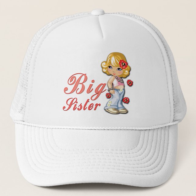 Casquette Grande soeur et fleurs (Devant)