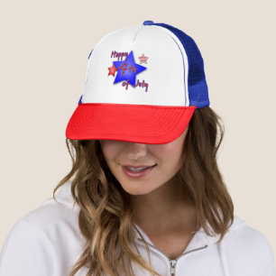 Casquette Grandes Étoiles Bleues Et Rouges