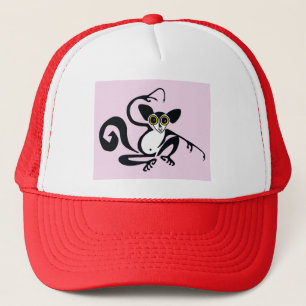 Casquette Graphique cool -AYE-AYE -Primate - lemur-rose