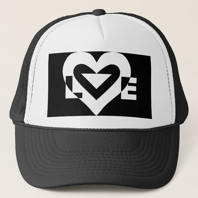 Casquette Graphique d'amour cool, blanc (Devant)