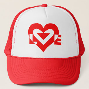 Casquette Graphique d'amour cool, Rouge