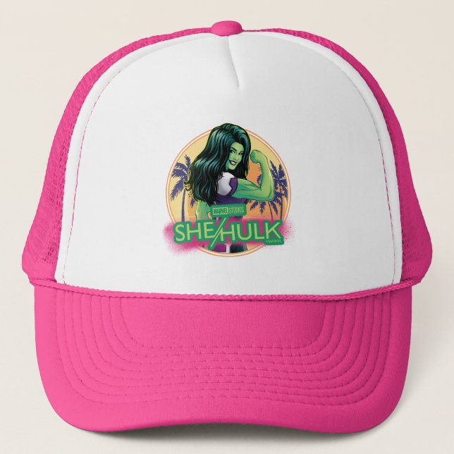 Casquette Graphique de palmier rétro She-Hulk (Devant)
