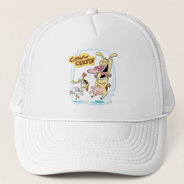 Casquette Graphique de rire de vache et de poulet (Devant)