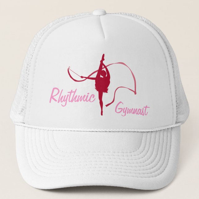 Casquette graphique rouge et rose de gymnastique (Devant)