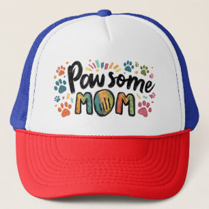 Casquette Graphique Whimsical "Pawsome MOM" avec pattes colo