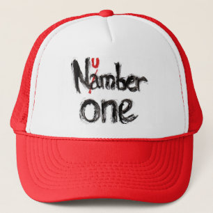 Casquette Graphisme de typographie "Numéro Un" moderne - Rét