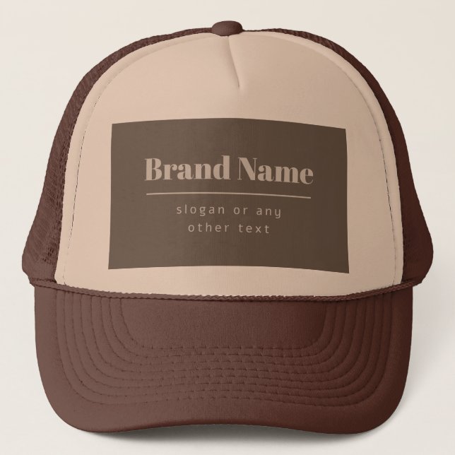Casquette Gras moderne foncé & clair Beige Marque ou Entrepr (Devant)