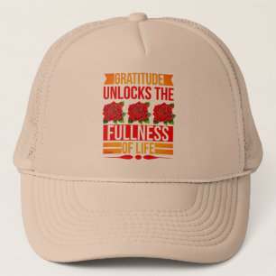 Casquette GRATITUDE DÉVERROULE LA PLEINE VIE inspirante