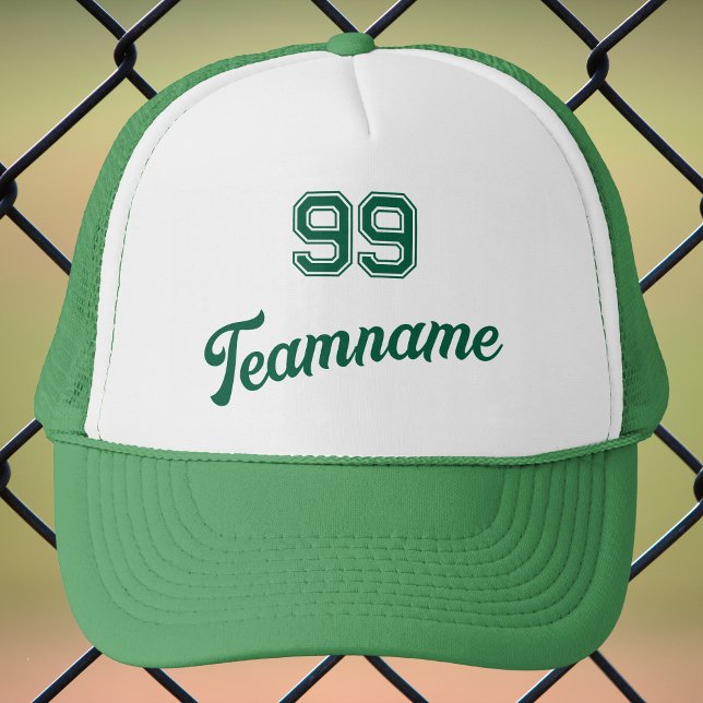 Casquette Green Baseball Custom Player Numéro et nom de l'éq (Créateur téléchargé)
