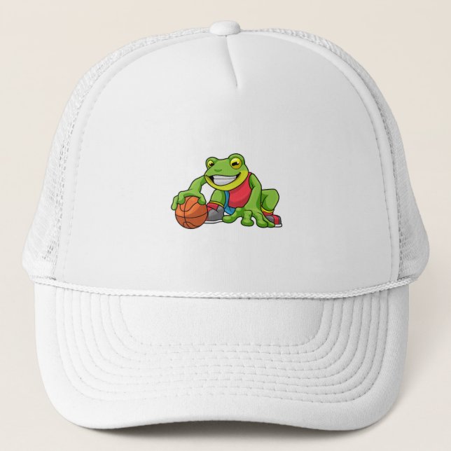 Casquette Grenouille aux sports avec basket-ball (Devant)