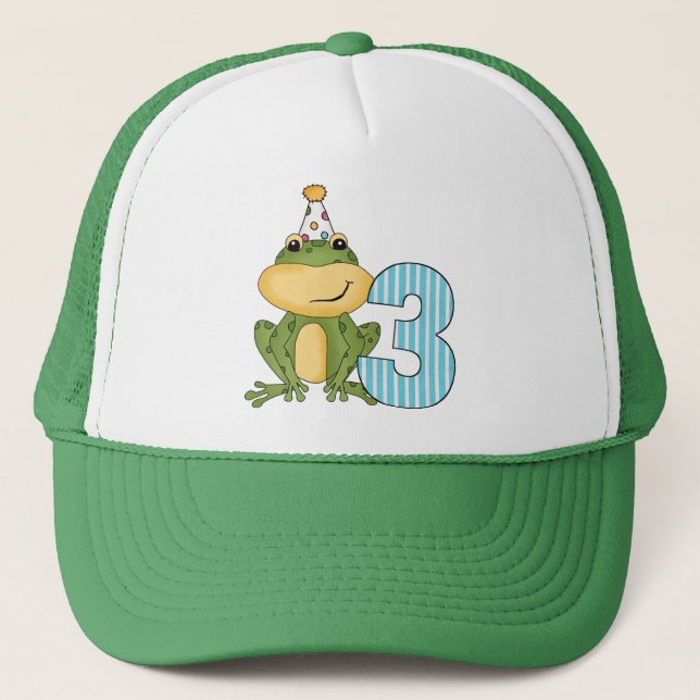 Casquette Grenouille de fête 3e anniversaire T-shirts et cad (Devant)