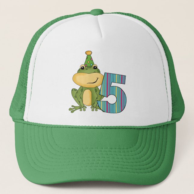 Casquette Grenouille de fête 5e anniversaire T-shirts et cad (Devant)