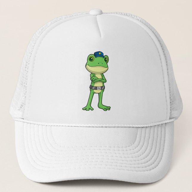 Casquette Grenouille en tant qu'agent de police avec casquet (Devant)