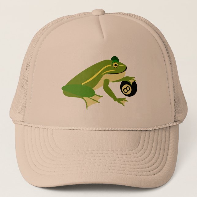 Casquette Grenouille géante palmant une boule de huit (Devant)