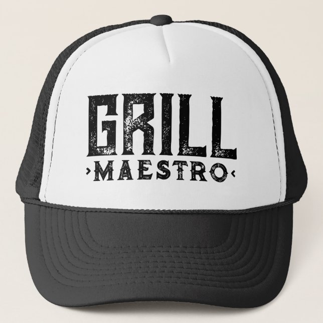 Casquette Grill Maestro trucker hat for expert BBQ chef (Devant)