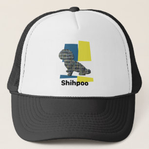 Casquette Grille Tricolore Cute Chien Silhouette Chien Shihp
