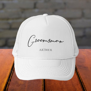 Casquette Groomsman Personnalisé Chic Minimaliste Mariage