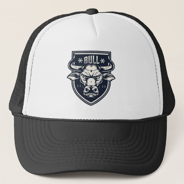Casquette Gros visage de taureau en colère (Devant)