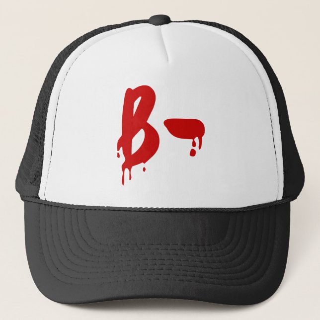 Casquette Groupe sanguin B- Hôpital d'horreur négatif (Devant)