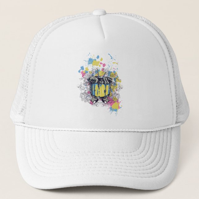 Casquette groupe, tambour, basse, musicien, jazz, drumeur dr (Devant)