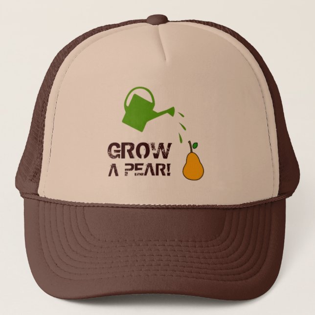 Casquette Grow a Pear! drôle humour rebus (-plus de couleurs (Devant)