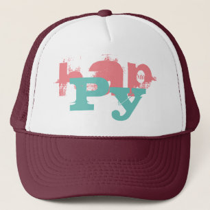 Casquette grunge coloré HAPPY lettering