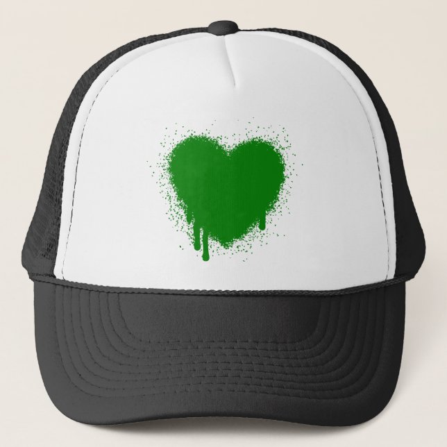 Casquette Grunge Heart - Vert (Devant)