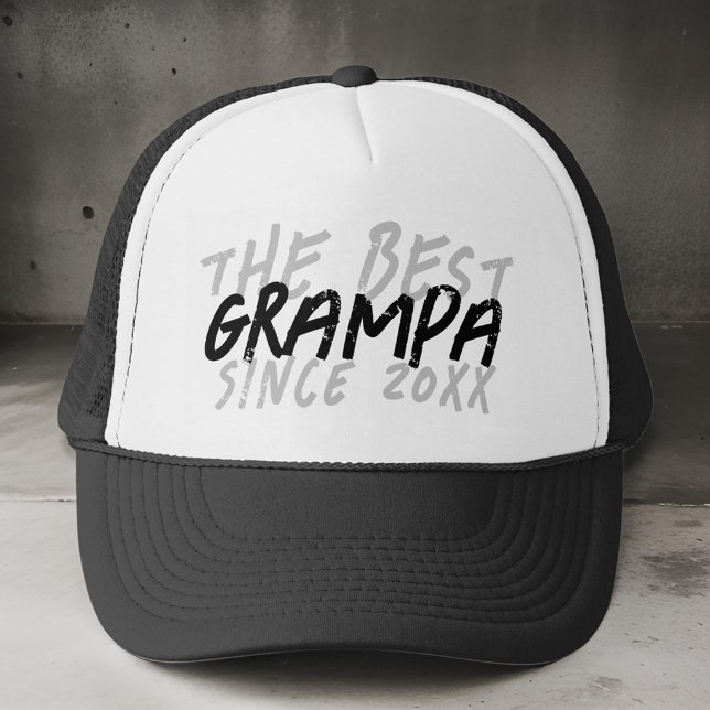 Casquette Grunge moderne noir et blanc Le meilleur Grampa (Créateur téléchargé)