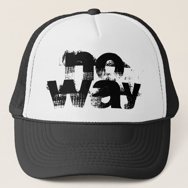 Casquette grunge noir et blanc NO WAY lettering | (Devant)