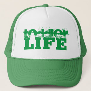 Casquette grunge vert et blanc TODDLER LIFE lettrage  