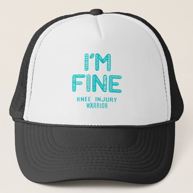 Casquette Guerrier de blessure au genou - JE SUIS FINI (Devant)