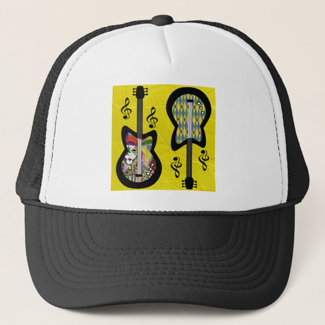 Casquette Guitares colorées Mardi Gras (Devant)