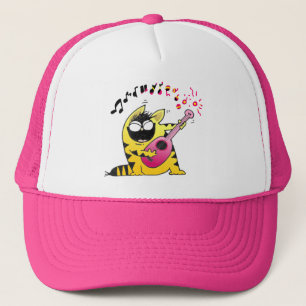 Casquette Guitariste fou de chat