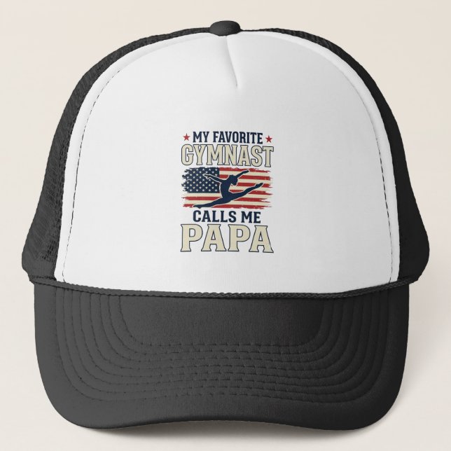 Casquette Gymnaste Préféré M'appelle Papa Patriotique Vintag (Devant)