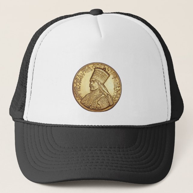 Casquette Haile Selassie - HIM - Jah Rastafari Trucker Cap (Devant)