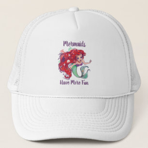 Casquette Hair Princesse Ariel aquarelle décorée