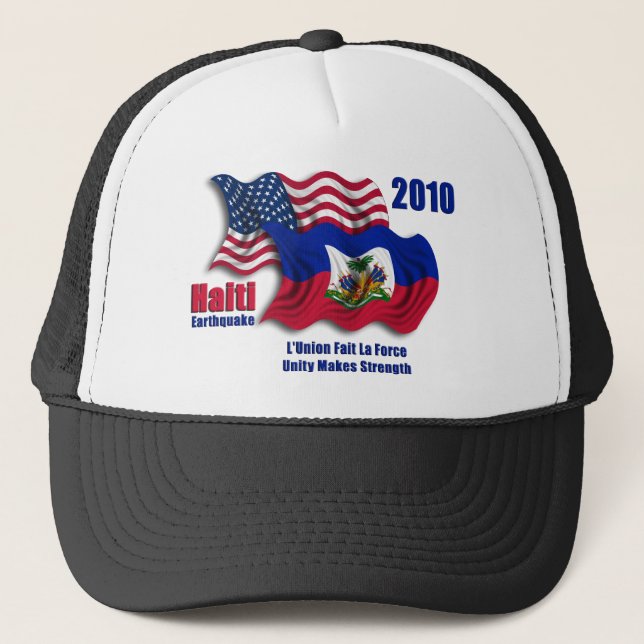 Casquette Haïtien et drapeaux de ondulation américains pour (Devant)