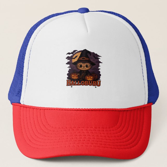 Casquette Hallobubu Halloween mignonne et Éffrayante sorcièr (Devant)