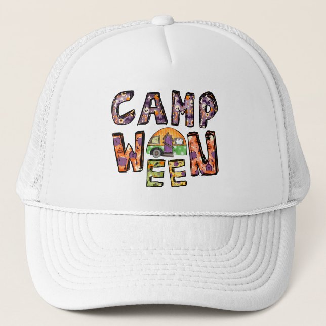 Casquette Halloween Camping | Jeu de mots (Devant)