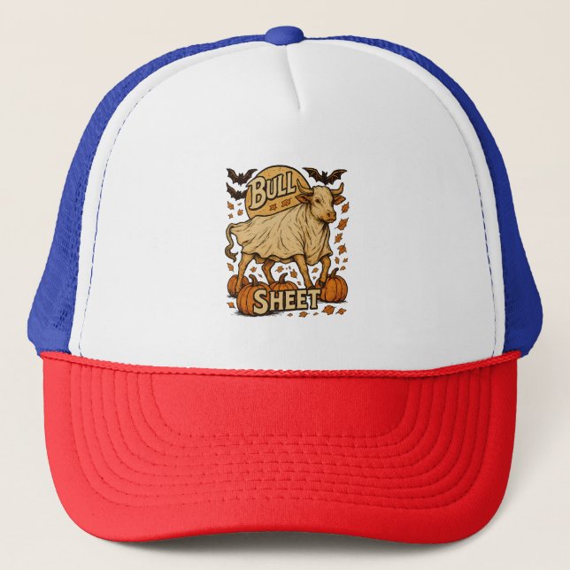 Casquette Halloween feuille de taureau de vache (Devant)