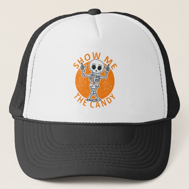 Casquette Halloween Me Montrez-Moi Le Squelette Candy (Devant)