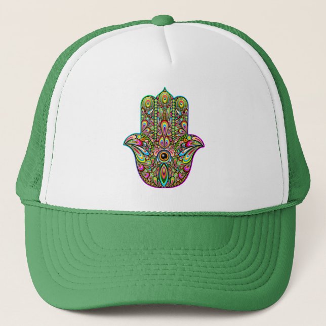 Casquette Hamsa Fatma Main Psychedelic Art (Devant)