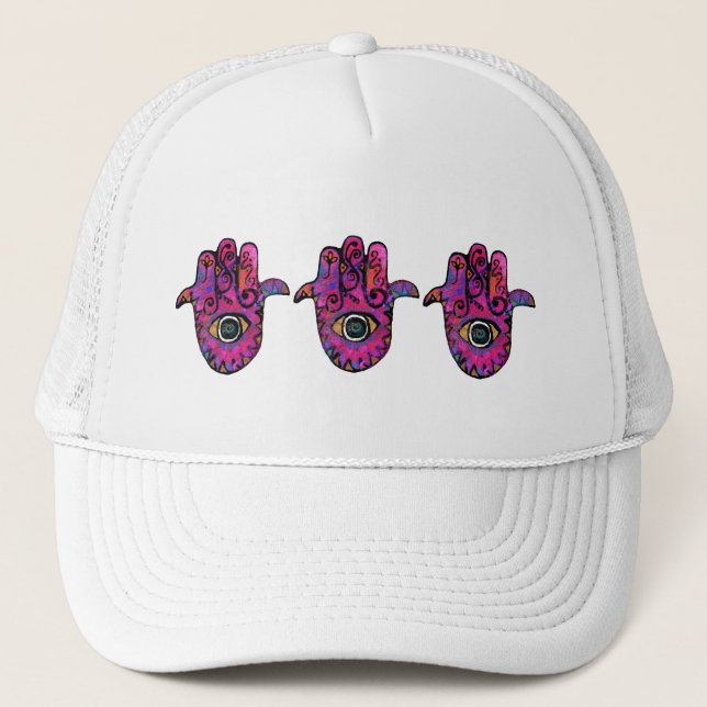 CASQUETTE ** HAMSA ROSES ** (Devant)