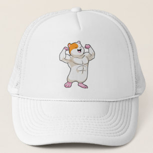 Casquette Hamster culturiste avec de gros muscles