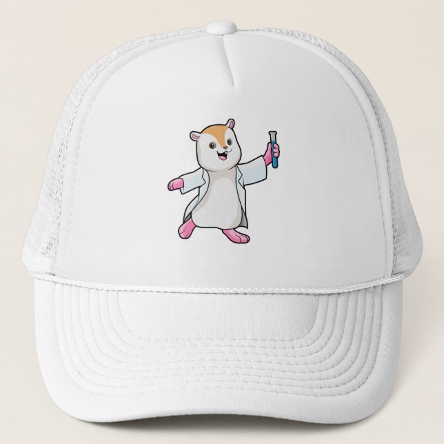 Casquette Hamster en tant que scientifique avec tube d'essai (Devant)