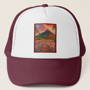Casquette Hanalei Kauai Hawaii Retro Volcano Road années 195