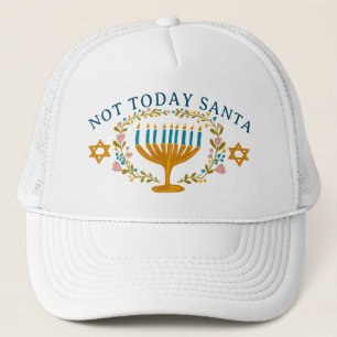 Casquette HANOUKKA PAS AUJOURD'HUI PÈRE NOËL Funny Floral de