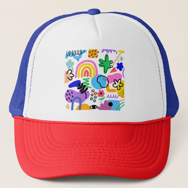 Casquette Happy and colorful abstract designs (Devant)
